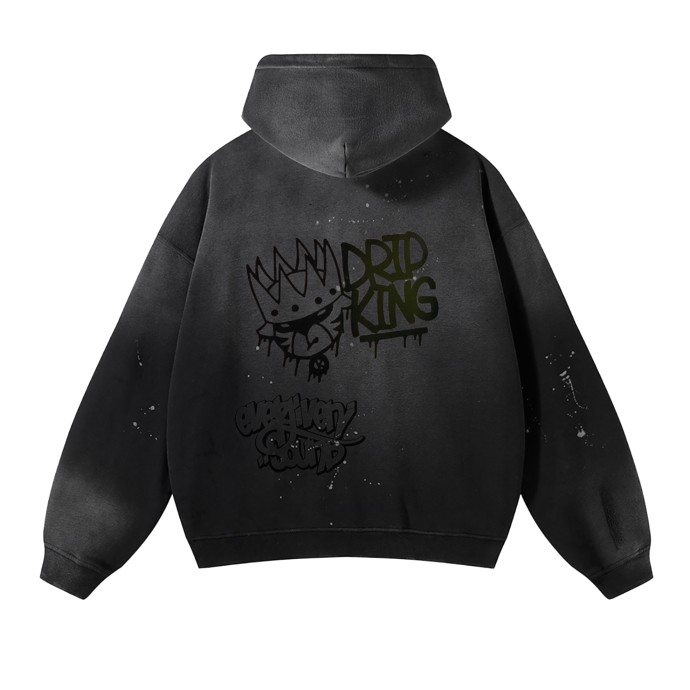 Vintage Wash Frayed Fleece Hoodie - 360 GSM