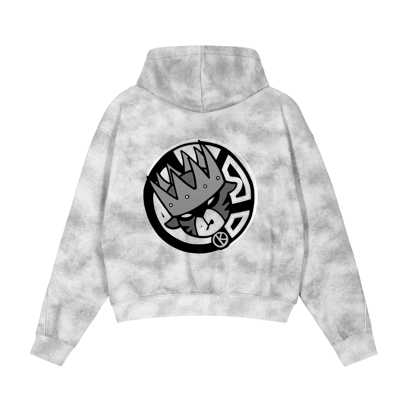 Dirty Washed Boxy Zip-up Fleece Hoodie